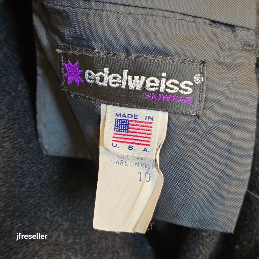Vintage Edelweiss Schoeller Wool Blend Stirrup Ski Pants Black Womens 10 USA 80s - Picture 5 of 8